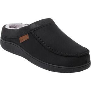 Dearfoams Men's Memory Foam Black Slippers Size M (9-10)